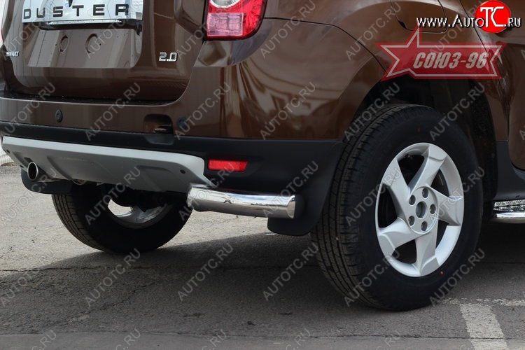 1 169 р. Защита заднего бампера из боковых уголков Souz-96 (d76) Renault Duster HS дорестайлинг (2010-2015)  с доставкой в г. Воронеж