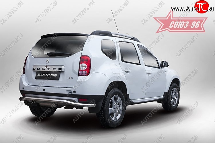 9 899 р. Фигурная защита заднего бампера диаметром 60 мм Souz-96  Renault Duster  HS (2010-2015) дорестайлинг  с доставкой в г. Воронеж