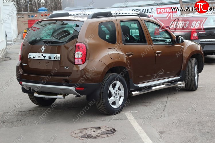 18 999 р. Защита заднего бампера с пластиковой подножкой (d76) Souz-96  Renault Duster  HS (2010-2015) дорестайлинг  с доставкой в г. Воронеж