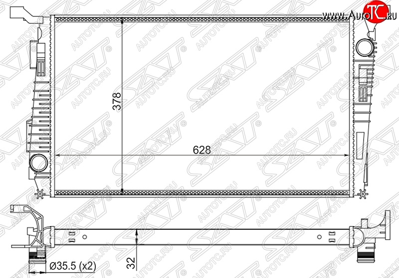 5 999 р. Радиатор двигателя SAT  Renault Duster  HS (2010-2021) дорестайлинг, рестайлинг  с доставкой в г. Воронеж