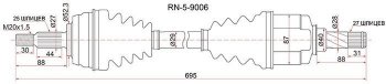 Привод передний левый 2WD SAT Renault Duster HS дорестайлинг (2010-2015)