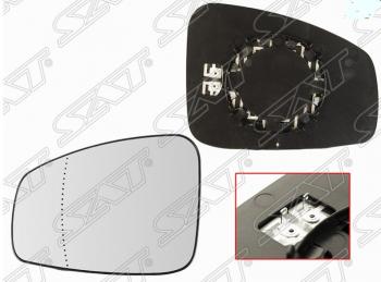 Левое полотно зеркала SAT (асферическое с обогревом) Renault Fluence дорестайлинг (2010-2012)