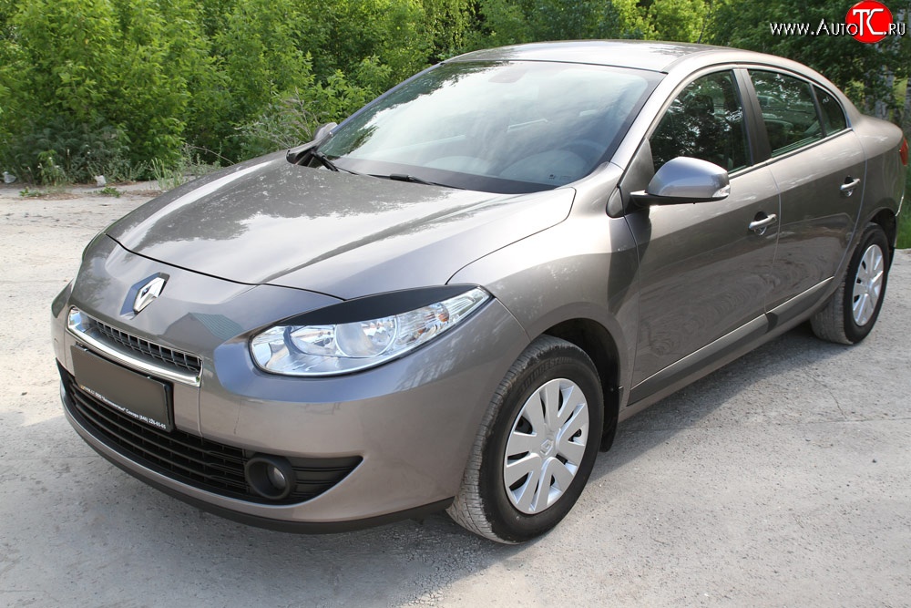 1 279 р. Реснички RA на фары дорестайлинг Renault Fluence дорестайлинг (2010-2012) (Неокрашенные)  с доставкой в г. Воронеж