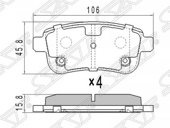 Колодки тормозные SAT (задние) Renault Megane универсал  рестайлинг (2013-2016)