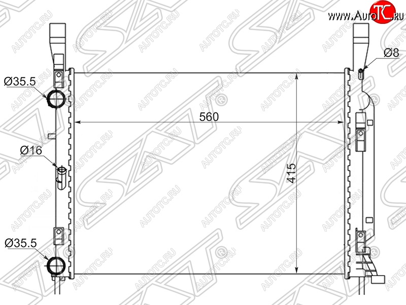7 999 р. Радиатор двигателя SAT Renault Kangoo KW0 дорестайлинг (2008-2013)  с доставкой в г. Воронеж