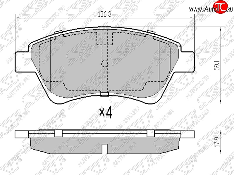 1 059 р. Колодки тормозные SAT (передние)  Renault Megane ( седан,  универсал,  хэтчбэк 5 дв.) - Scenic  2  с доставкой в г. Воронеж