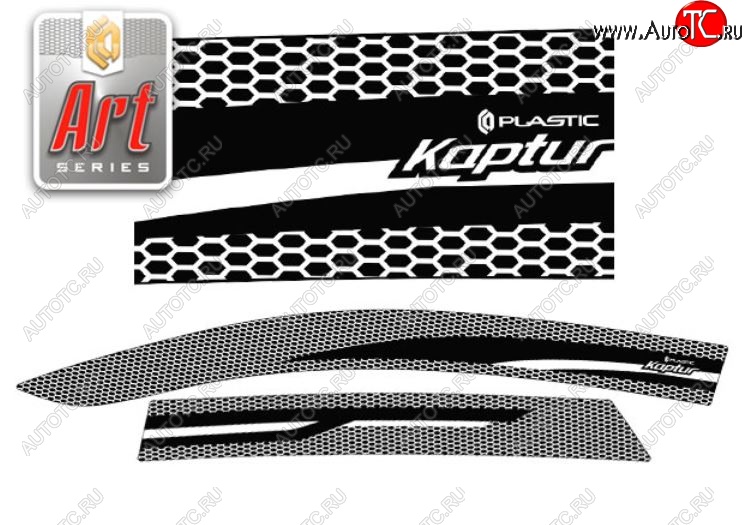 2 159 р. Дефлектора окон CA-Plastic  Renault Kaptur (2016-2025) дорестайлинг, рестайлинг (Серия Art белая, Без хром.молдинга)  с доставкой в г. Воронеж