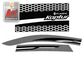 Дефлектора окон CA-Plastic Renault Kaptur (2016-2025) дорестайлинг, рестайлинг (Серия Art серебро, Без хром.молдинга)