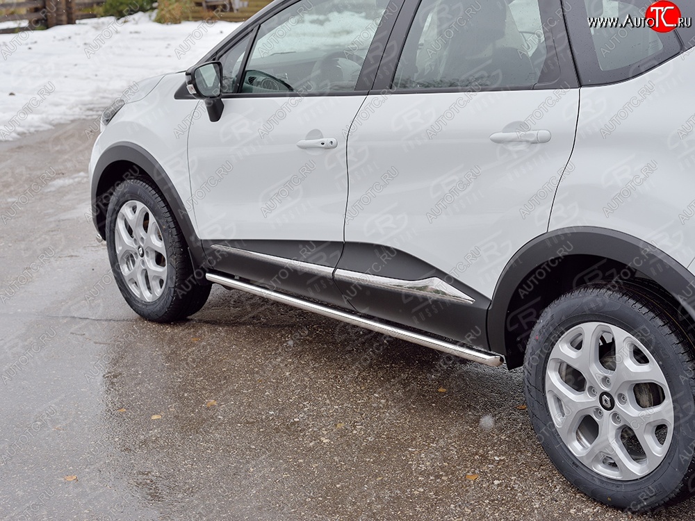 15 599 р. Защита порогов из круглой трубы диаметром 42 мм SLITKOFF  Renault Kaptur (2016-2025) дорестайлинг, рестайлинг  с доставкой в г. Воронеж
