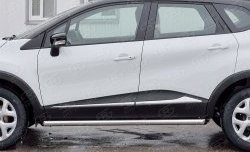 19 549 р. Защита порогов из круглой трубы диаметром 63 мм SLITKOFF Renault Kaptur рестайлинг (2020-2025)  с доставкой в г. Воронеж. Увеличить фотографию 4