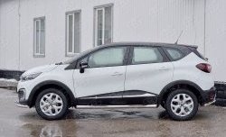 24 549 р. Защита порогов с пластиковыми вставками для ног из овальной трубы диаметром 75x42 мм SLITKOFF  Renault Kaptur (2016-2025) дорестайлинг, рестайлинг  с доставкой в г. Воронеж. Увеличить фотографию 3