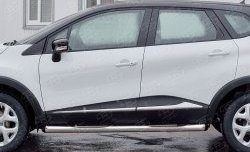 24 549 р. Защита порогов с пластиковыми вставками для ног из овальной трубы диаметром 75x42 мм SLITKOFF  Renault Kaptur (2016-2025) дорестайлинг, рестайлинг  с доставкой в г. Воронеж. Увеличить фотографию 4