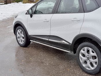 15 599 р. Защита порогов из круглой трубы диаметром 42 мм SLITKOFF v3 Renault Kaptur рестайлинг (2020-2025)  с доставкой в г. Воронеж. Увеличить фотографию 3