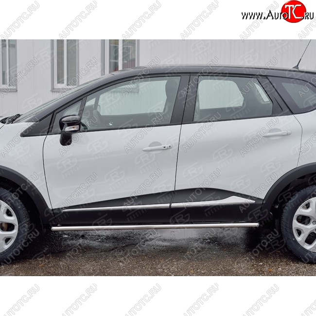 15 599 р. Защита порогов из круглой трубы диаметром 42 мм SLITKOFF v3 Renault Kaptur рестайлинг (2020-2025)  с доставкой в г. Воронеж
