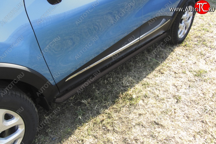 9 649 р. Защита порогов Slitkoff Renault Kaptur рестайлинг (2020-2025) (Цвет: серебристый)  с доставкой в г. Воронеж