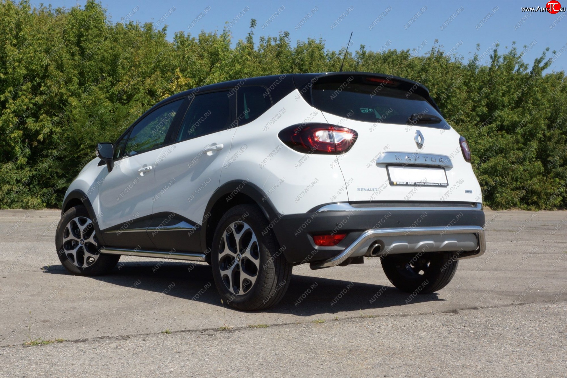 18 869 р. Защита заднего бампера Petroil Tuning Волна (d51) Renault Kaptur дорестайлинг (2016-2020) (Нержавеющая полированная сталь)  с доставкой в г. Воронеж