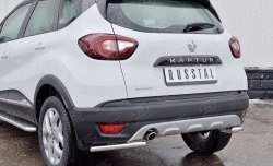 12 699 р. Защита заднего бампера (Ø42 мм уголки, нержавейка) SLITKOFF Renault Kaptur дорестайлинг (2016-2020)  с доставкой в г. Воронеж. Увеличить фотографию 3