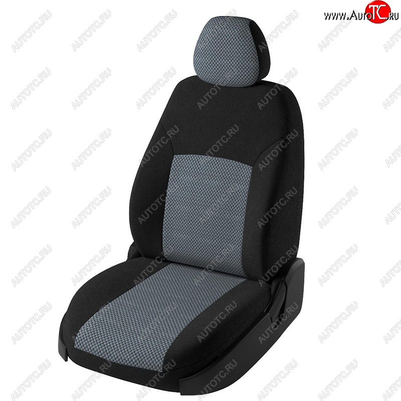 5 399 р. Чехлы для сидений Lord Autofashion Дублин (жаккард) Renault Kaptur дорестайлинг (2016-2020) (Черный, вставка Стежок серый)  с доставкой в г. Воронеж
