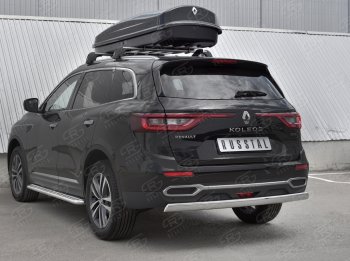 11 549 р. Защита заднего бампера (Ø75х42 мм, нержавейка) Russtal Renault Koleos 2 (2016-2025)  с доставкой в г. Воронеж. Увеличить фотографию 4
