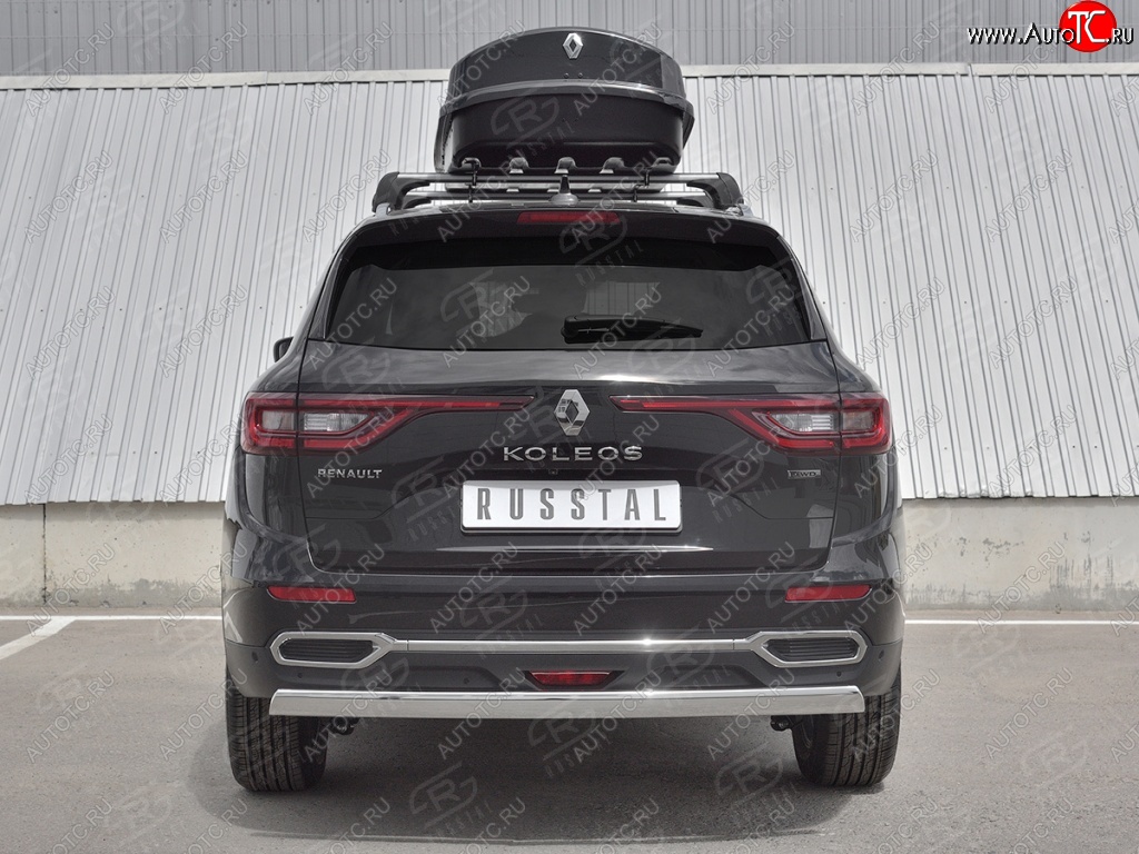 11 549 р. Защита заднего бампера (Ø75х42 мм, нержавейка) Russtal Renault Koleos 2 (2016-2025)  с доставкой в г. Воронеж