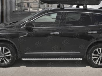 24 649 р. Пороги SLITKOFF d42 с листом  Renault Koleos  2 (2016-2025) (лист алюминий, труба нержавейка)  с доставкой в г. Воронеж. Увеличить фотографию 2