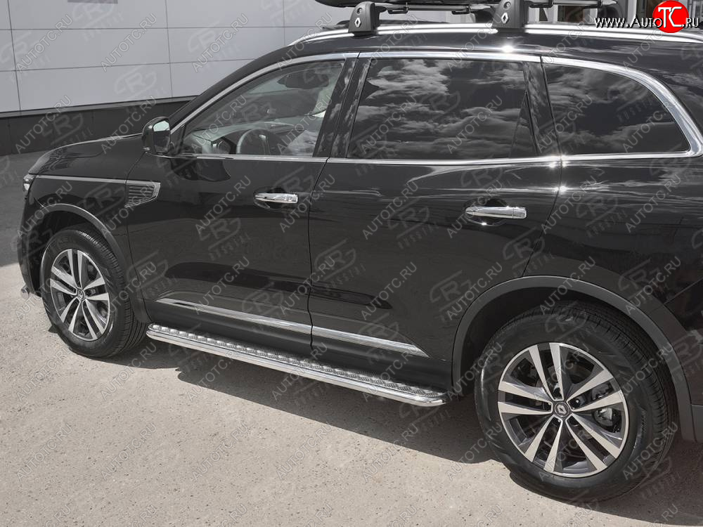 22 999 р. Пороги SLITKOFF d42 с листом Renault Koleos 2 (2016-2025) (лист алюминий, труба сталь)  с доставкой в г. Воронеж