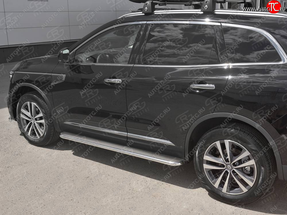 35 549 р. Пороги SLITKOFF d42 с листом  Renault Koleos  2 (2016-2025) (Лист нержавейка, труба нержавейка)  с доставкой в г. Воронеж