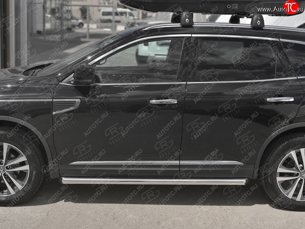 19 999 р. Защита порогов на SLITKOFF труба d63  Renault Koleos  2 (2016-2025) (защита порогов со скосами на торцах)  с доставкой в г. Воронеж
