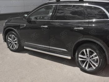 19 999 р. Защита порогов на SLITKOFF труба d63  Renault Koleos  2 (2016-2025) (защита порогов со скосами на торцах)  с доставкой в г. Воронеж. Увеличить фотографию 2