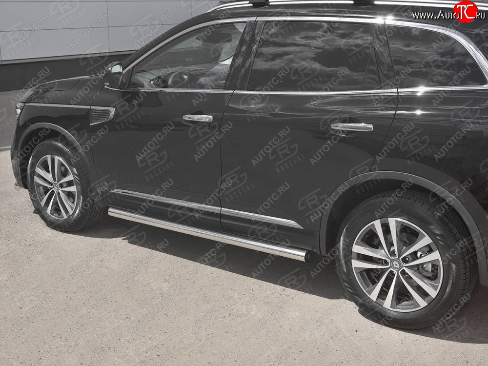 18 799 р. Защита порогов на SLITKOFF труба d63  Renault Koleos  2 (2016-2025) (защита порогов с заглушками на торцах)  с доставкой в г. Воронеж