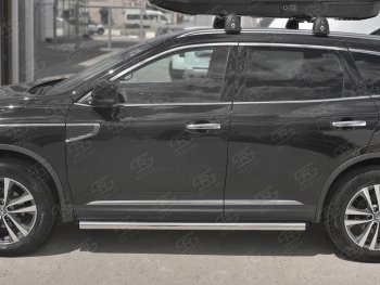 18 799 р. Защита порогов на SLITKOFF труба d63  Renault Koleos  2 (2016-2025) (защита порогов с заглушками на торцах)  с доставкой в г. Воронеж. Увеличить фотографию 2
