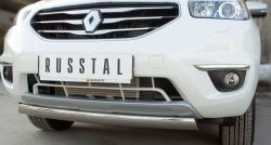 19 099 р. Защита переднего бампера (Ø75х42 мм, нержавейка) Russtal  Renault Koleos  1 (2011-2016) Phase 2, Phase 3  с доставкой в г. Воронеж. Увеличить фотографию 2