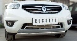 19 099 р. Защита переднего бампера (Ø75х42 мм, нержавейка) Russtal Renault Koleos 1 Phase 2 (2011-2013)  с доставкой в г. Воронеж. Увеличить фотографию 3