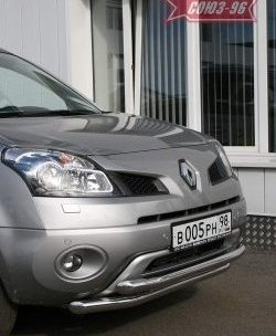 Защита переднего бампера двойная Souz-96 (d460/60) Renault Koleos Phase 1 (2007-2011)