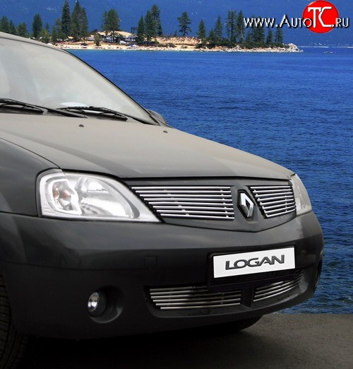 4 148 р. Декоративные вставки решетки радиатора Novline Renault Logan 1 дорестайлинг (2004-2010)  с доставкой в г. Воронеж