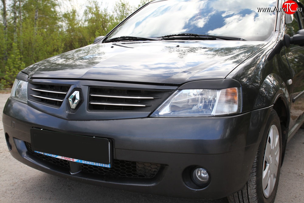 489 р. Реснички RA на фары Renault Logan 1 дорестайлинг (2004-2010) (Неокрашенные)  с доставкой в г. Воронеж