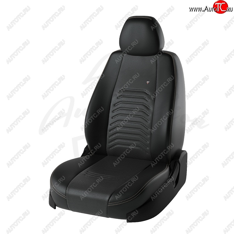 10 899 р. Чехлы для сидений Lord Autofashion Денвер (экокожа)  Renault Logan  1 (2004-2016) дорестайлинг, рестайлинг (Чёрный, вставка чёрная)  с доставкой в г. Воронеж