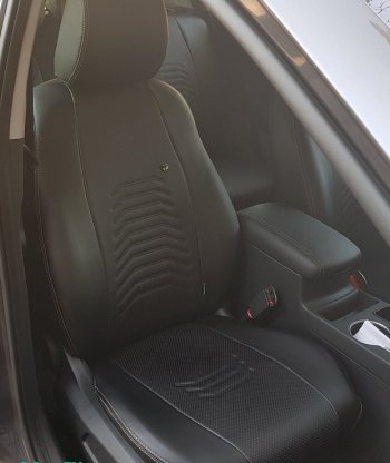 10 899 р. Чехлы для сидений Lord Autofashion Денвер (экокожа)  Renault Logan  1 (2004-2016) дорестайлинг, рестайлинг (Чёрный, вставка чёрная)  с доставкой в г. Воронеж. Увеличить фотографию 3