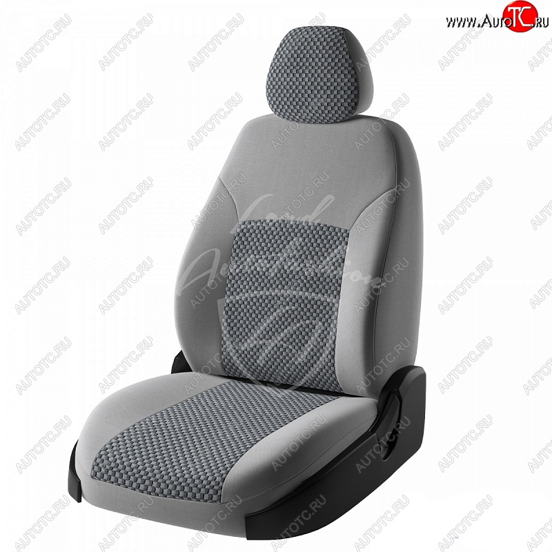 5 949 р. Чехлы для сидений Lord Autofashion Дублин (жаккард)  Renault Logan  1 (2004-2016) дорестайлинг, рестайлинг (Серый, вставка Стежок серый)  с доставкой в г. Воронеж