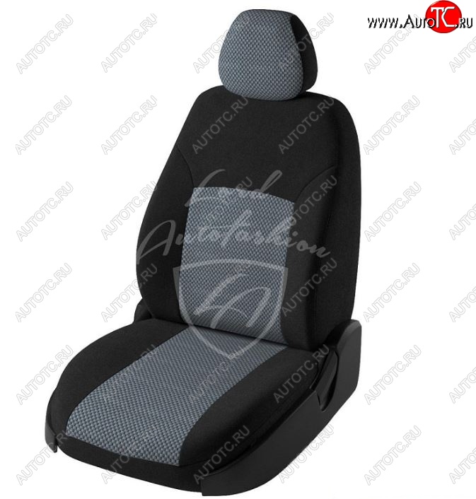 5 399 р. Чехлы для сидений Lord Autofashion Дублин (жаккард)  Renault Logan  1 (2004-2016) дорестайлинг, рестайлинг (Черный, вставка Стежок серый)  с доставкой в г. Воронеж
