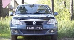 1 999 р. Защитная сетка решетки переднего бампера РА Renault Logan 1 рестайлинг (2010-2016)  с доставкой в г. Воронеж. Увеличить фотографию 3