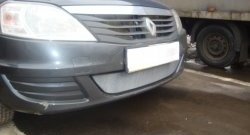 1 899 р. Сетка на бампер Russtal (хром) Renault Logan 1 рестайлинг (2010-2016)  с доставкой в г. Воронеж. Увеличить фотографию 3
