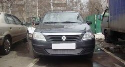 1 899 р. Сетка на бампер Russtal (хром) Renault Logan 1 рестайлинг (2010-2016)  с доставкой в г. Воронеж. Увеличить фотографию 4