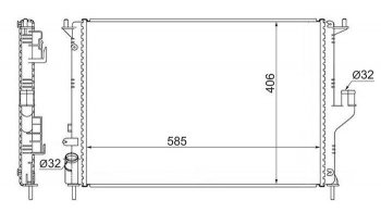 Радиатор SAT (1.4/1.6 с кондиционером, 2.0 без АС) Renault Sandero (BS) (2009-2014)