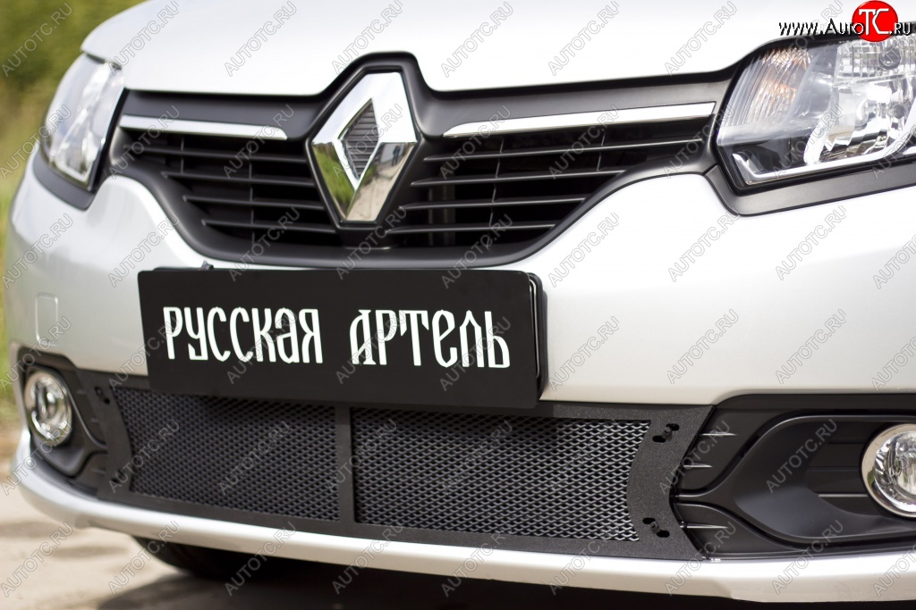 2 169 р. Защитная сетка в нижнюю часть бампера RA Renault Logan 2 дорестайлинг (2014-2018)  с доставкой в г. Воронеж