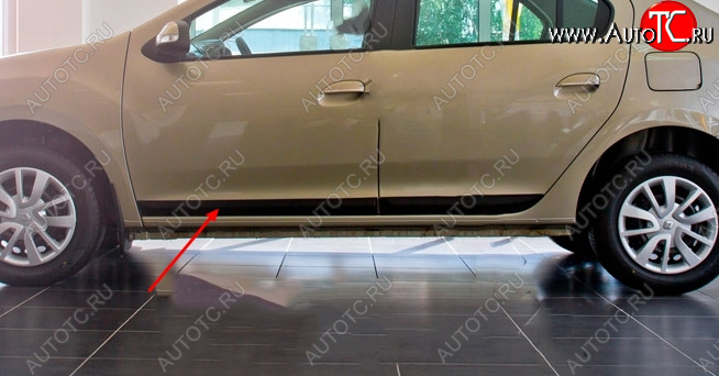 1 059 р. Молдинг двери RA (передний левый)  Renault Logan  2 - Logan Stepway (Поверхность глянец под покраску, Неокрашенный)  с доставкой в г. Воронеж