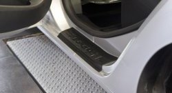 1 529 р. Накладки на порожки автомобиля RA Renault Logan 2 дорестайлинг (2014-2018) (Комплект (4 шт.))  с доставкой в г. Воронеж. Увеличить фотографию 2