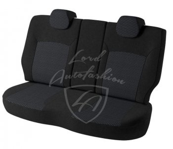 5 399 р. Чехлы для сидений Lord Autofashion Дублин (жаккард, 2П+1Г-образные подголовники)  Renault Logan  2 - Sandero  (B8) (Черный, вставка Прямоугольник черный)  с доставкой в г. Воронеж. Увеличить фотографию 2