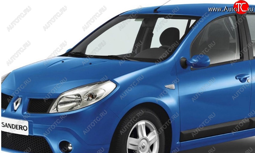 7 549 р. Переднее левое крыло (с отв. под повторитель) Стандартное Renault Sandero (BS) (2009-2014) (Окрашенное)  с доставкой в г. Воронеж