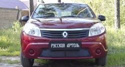 2 149 р. Защитная сетка решетки переднего бампера РА  Renault Sandero  (BS) (2009-2014)  с доставкой в г. Воронеж. Увеличить фотографию 2